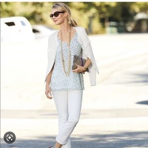 CAbi Confetti Tank Blouse 5231 XS Extra Small White Dots Light